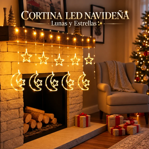 Cortina de luces navideñas