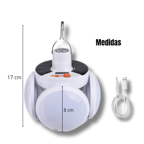 Luz LED solar plegable, carga solar USB