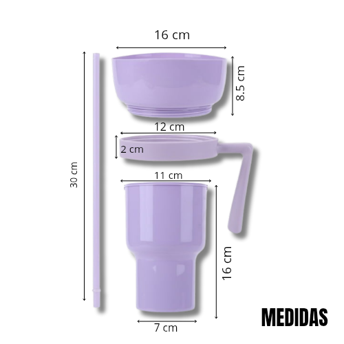 Vaso 2 en 1 para Snack