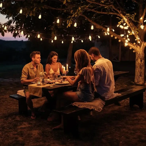 Luces de cadena LED de 10 metros con bombillas.