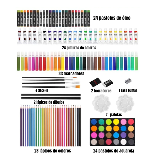 SET DE ARTE (145 piezas) MALETA DE ALUMINIO