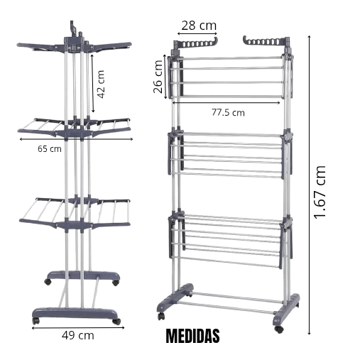 Tendedero de 3 niveles