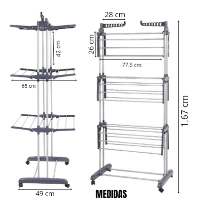 Tendedero de 3 niveles