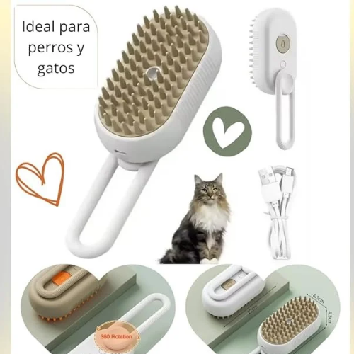 Cepillo Eléctrico de Vapor para Mascotas