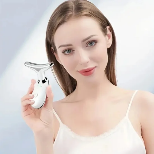 Masajeador facial recargable con luz led