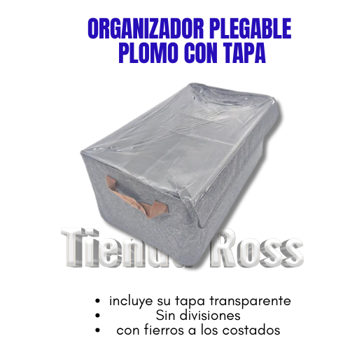 Organizador plegable con tapa transparente