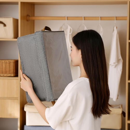 Organizador plegable con tapa transparente