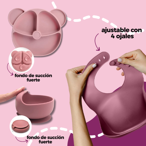 Set de alimentación de silicona para bebé