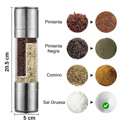 Molinillo de condimentos 2 en 1