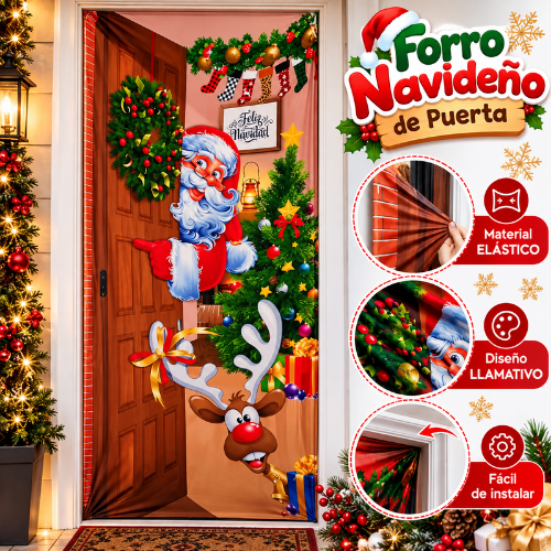 Forro de puerta navideño