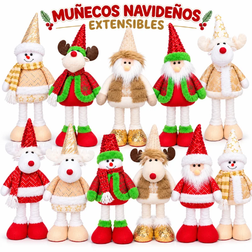 Muñecos patilargas navideños