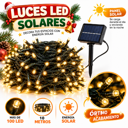Luces navideñas con panel solar
