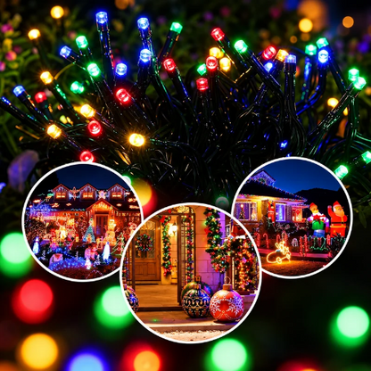 Luces navideñas con panel solar