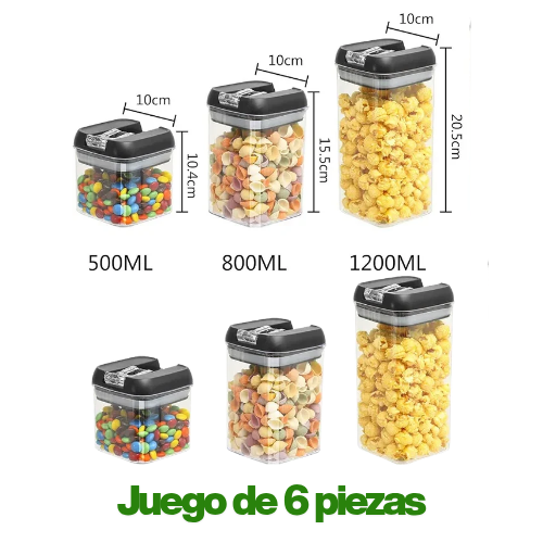 Juego de 6 recipientes herméticos