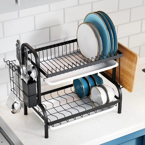 Escurridor de platos de 2 niveles