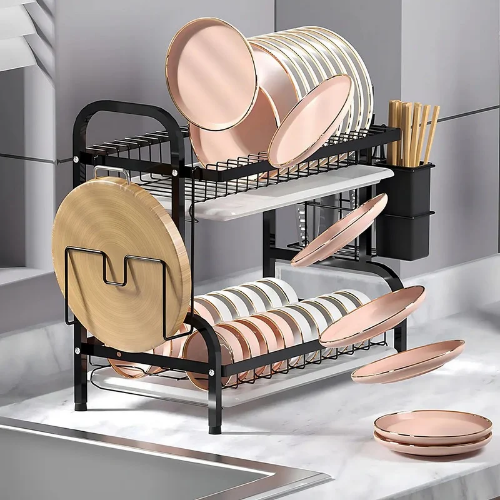 Escurridor de platos de 2 niveles